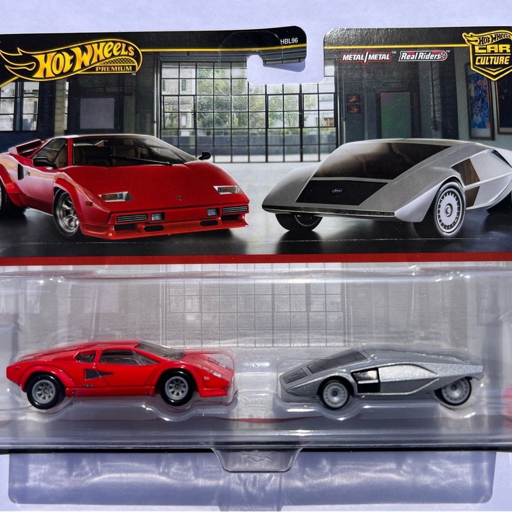 Hot Wheels Premium Car Culture 2 Pack Lamborghini Countach & Lancia Stratos Zero